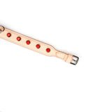 Liebe Seele premium pink leather choker with red gemstones for fashion and SM play