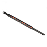 Liebe Seele premium leather choker with red gemstones for fashion and SM play, SKU CL-80891BK