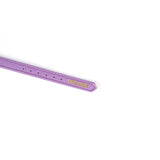 Purple Italian leather choker with shiny gold 'SLUT' letters and gemstone detail, adjustable buckle design