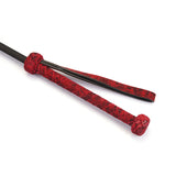 Kinbaku Ukiyoe red rosy lamb suede leather riding crop with ukiyo-e art print