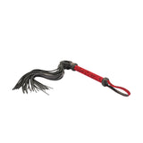 Kinbaku Ukiyoe Luxury Red Rosy Lamb Suede Leather Flogger from LIEBE SEELE, combining traditional Japanese Ukiyo-e art with BDSM aesthetics