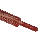 Wine Red: Leather Narrow Handcuffs with Rose Gold Hardware