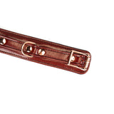 Wine Red: Leather Narrow Handcuffs with Rose Gold Hardware