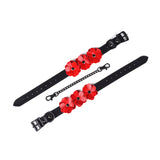 Flower Rhythm Leather Ankle Cuffs