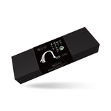 Sleek black packaging of Fuji White leather cat o' nine tails flogger with Japanese characters and product icons