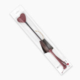 Wine Red: Leather Riding Crop With Heart Shape Tip
