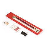 Kinbaku Ukiyoe Red Rosy Lamb Suede Leather Spreader Bar in traditional art printed box with contents displayed