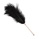 Luxury Ostrich Feather Tickler Black and Solid Rose Gold Handle
