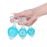 Heart-shaped Crystal Anal Plug - Blue