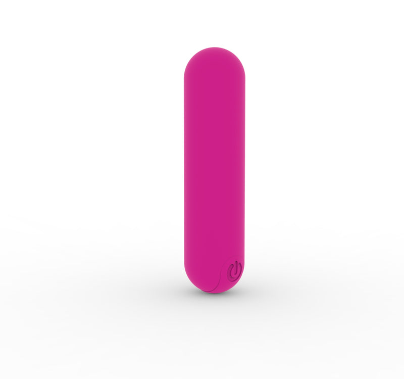 Dynamic Rainbow Silicone Bullet Vibrator in pink with multiple vibration modes, IPX5 waterproof level