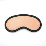 Rose gold leather blindfold with faux fur lining for sensory deprivation, part of the Rose Gold Memory BDSM collection