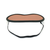 Rose Gold Leather Blindfold for BDSM with Faux Fur Lining and Elastic Band