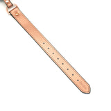 Rose gold leather strap for bondage ball gag, adjustable with embossed 'Liebe Seele' branding
