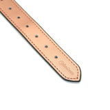 Rose gold leather strap from Liebe Seele bondage ball gag with adjustable holes and embossed branding