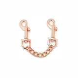 Rose gold bondage handcuff chain with quick-release clasps for BDSM wrist restraints