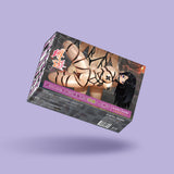 Complete beginner's bondage set by Liebe Seele featuring wrist and ankle restraints, blindfold, and various BDSM accessories in black.