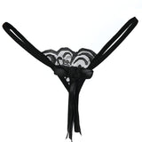 Black lace G-string with floral detail from Bound You beginner's bondage kit