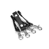 Eco-friendly recycled leather hogtie with quick-release clips for safe BDSM play