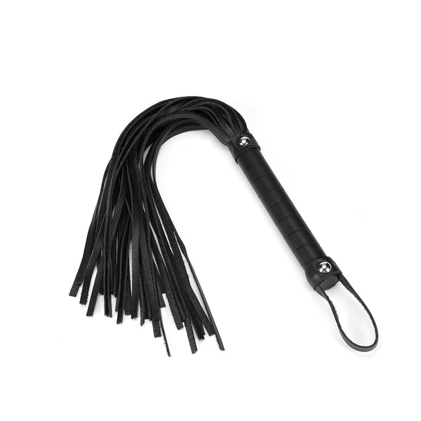 Eco-friendly recycled leather flogger from Black Bond collection for BDSM impact play