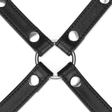 Eco-friendly Black Bond Leather Hogtie with Quick-release Clips for BDSM Play