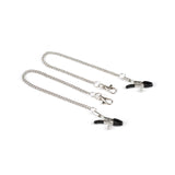 Beginner's bondage kit nipple clamps with metal chains and adjustable pressure for BDSM play.