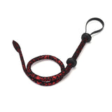Victorian Garden red and black lace bullwhip with vegan leather tip and wrist strap