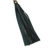 Rose gold leather flogger whip with black fronds and rose gold handle from LIEBE SEELE, ideal for beginner bondage play