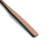 Rose gold leather spanking paddle from LIEBE SEELE, designed for impact play, featuring a wrist loop and part of an elegant collection