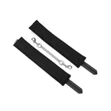 Black Bond collection sustainable leather ankle cuffs with soft lining and silver hardware for BDSM restraint play