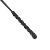 Rose gold leather spanking crop with corkscrew handle for BDSM impact play