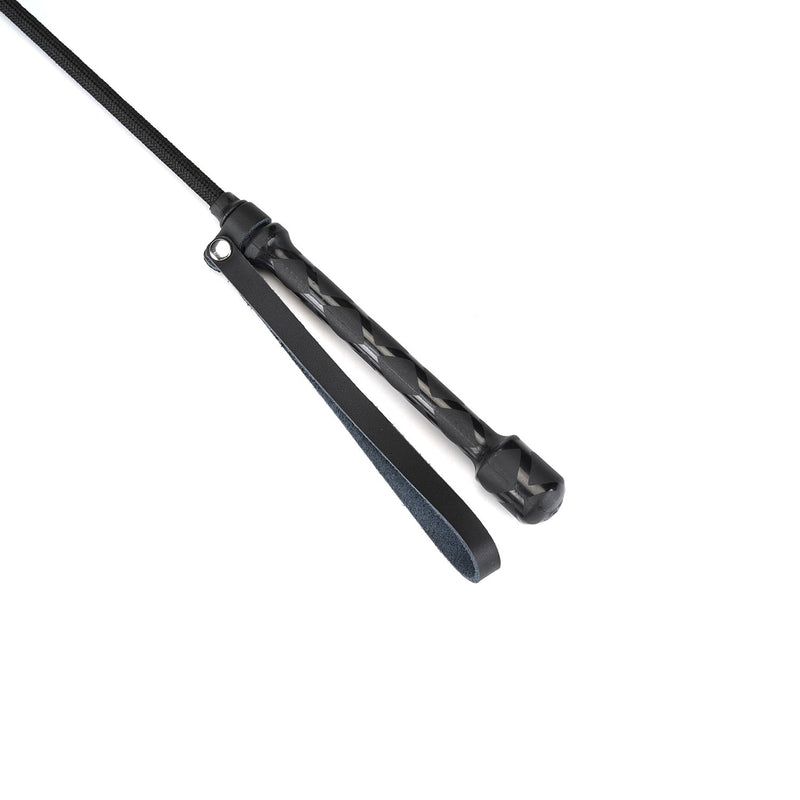 Eco-friendly Black Bond leather riding crop with wide tip for BDSM play