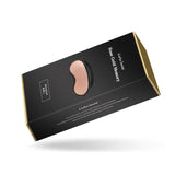 Rose gold leather blindfold packaged in a stylish black and gold box from LIEBE SEELE's Rose Gold Memory collection, designed for sensory deprivation and comfort