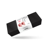 Packaging for LIEBE SEELE Pink Dream leather ankle cuffs with rose gold hardware, designed to add a pop of color to BDSM kits