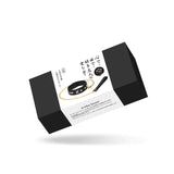 LIEBE SEELE black leather bondage collar with gold chain leash packaging, highlighting quality materials and design for BDSM play