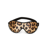 Leopard print blindfold with elastic strap and adjustable buckle for beginner's bondage play