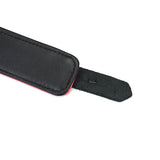 Luxurious Cherry Blossom Pink and Black Leather BDSM Collar from Angel's & Demon's Kiss Collection with Ostrich Skin Pattern and Adjustable Buckle