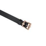 Cherry Blossom Pink Leather Blindfold Rose Gold Buckle Detail for Bondage Play