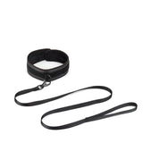 Vegan leather bondage collar with nylon leash for ethically-conscious BDSM play