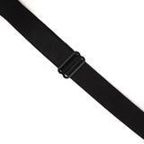 Vegan leather bondage blindfold strap with metal buckle, part of ethical BDSM gear collection