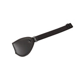 Vegan leather bondage blindfold in black with adjustable strap, ideal for sensory deprivation in BDSM