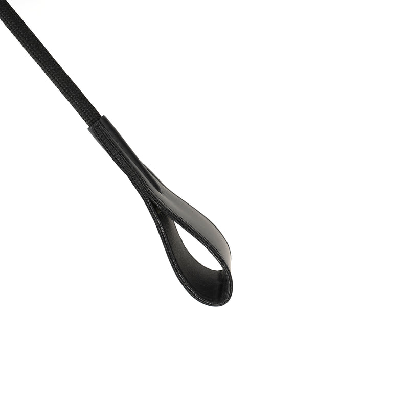 Vegan leather spanking crop for BDSM impact play featuring textured handle and smooth folded tip, part of vegan bondage accessories collection