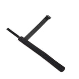Vegan leather wrist-to-collar restraint in black, featuring durable Velcro fastenings and removable leash for BDSM play