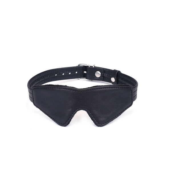 Black Bond: Eco-friendly recycled leather blindfold with soft lining for sensory deprivation play
