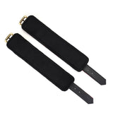 Victorian Garden vegan leather and plush bondage handcuffs with brass buckles