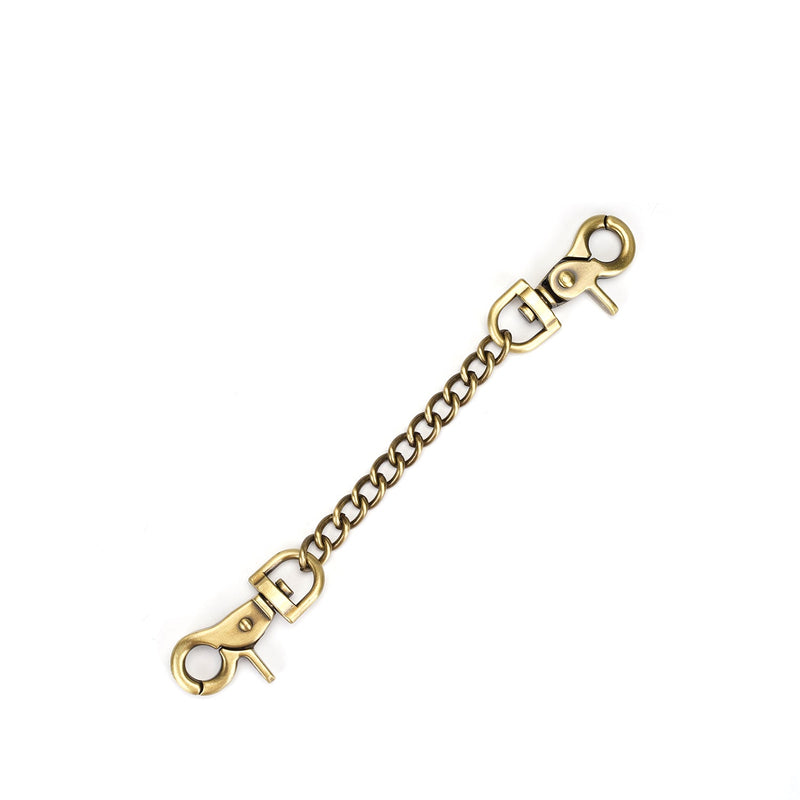 Brass-colored detachable chain with lobster claw clasps for Victorian Garden bondage cuffs