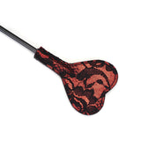 Victorian Garden lace and vegan leather mini spanking crop for BDSM impact play