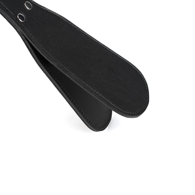 Eco-friendly Black Bond leather spanking paddle from LIEBE SEELE's recycled bondage accessory collection