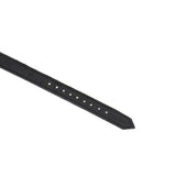 Black ostrich skin leather bondage collar with silver adjustment holes from LIEBE SEELE's Demon's Kiss collection
