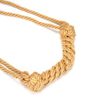 Shibari rope bondage gag from Bound You II collection in khaki cotton with intricate knots for BDSM play