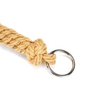 Khaki shibari rope flogger with metal O-ring from Bound You II collection for BDSM and bondage play.